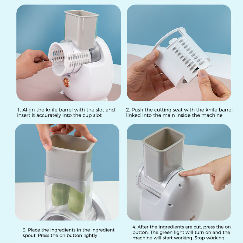 Zenvy Electric Slicer – One-Click Vegetable & Cheese Shredder